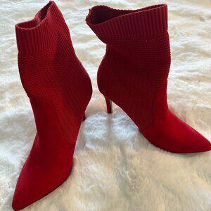 Cute Elegant Red Ankle Boots Women Size 9 1/2